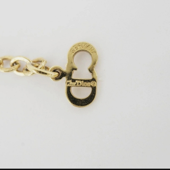 CHRISTIAN DIOR ✨️ Necklace Oval GP Plated Gold - Picture 6 of 11